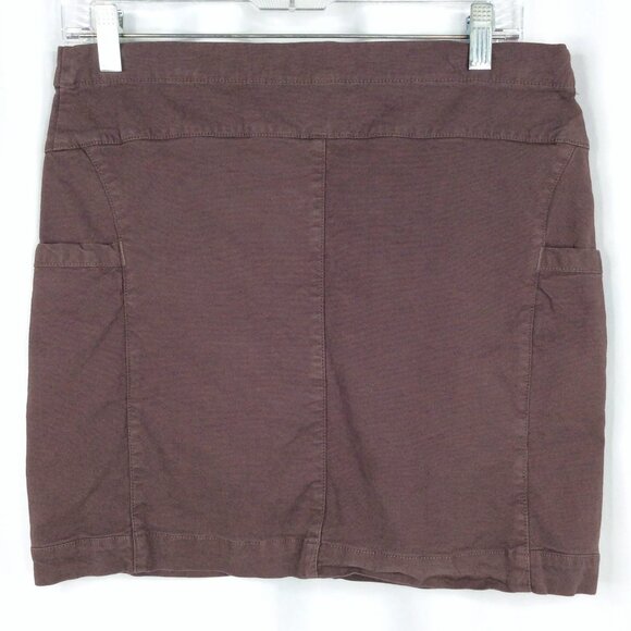 Toad & Co Women's Earthworks Skirt Sz 6 Brown Organic Cotton Blend Mini Button - Picture 4 of 7